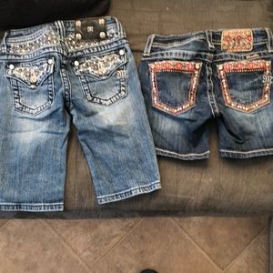 2 pairs miss me shorts